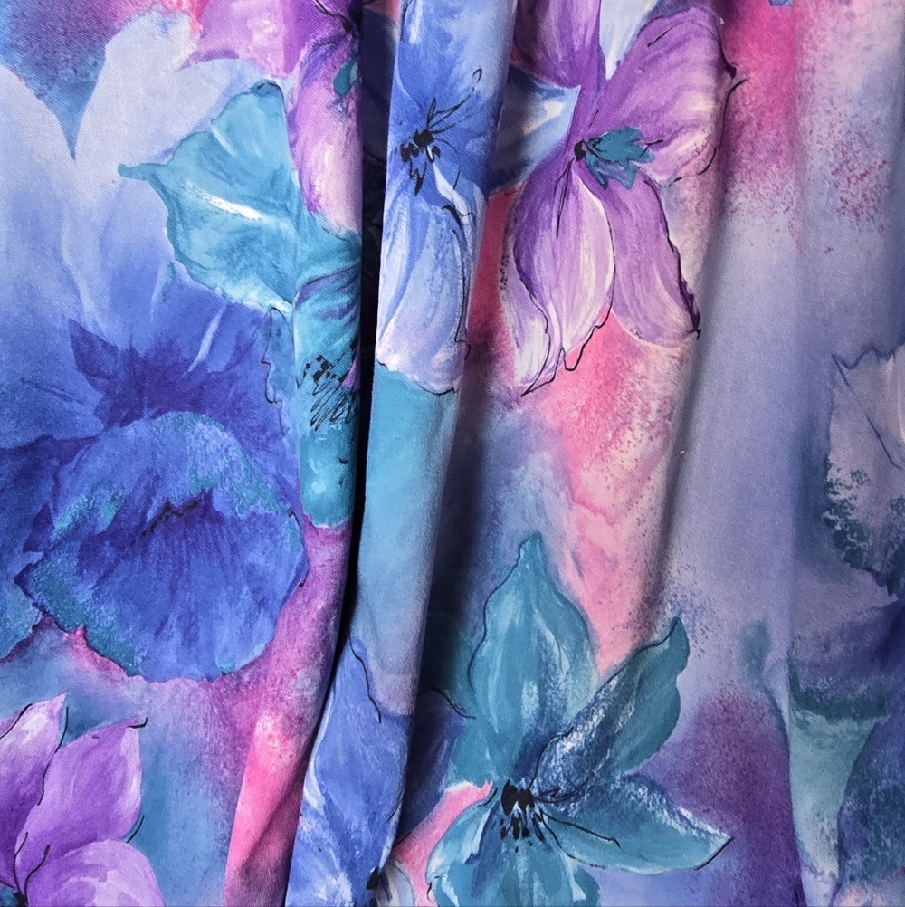 🌺Vintage Floral Tropical Cool Tones Nighty🌺